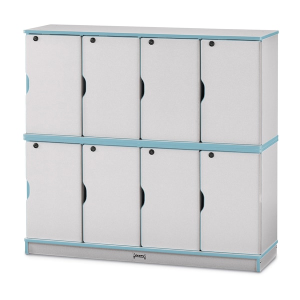 Rainbow Accents Stacking Lockable Lockers, Double Stack, Coastal Blue